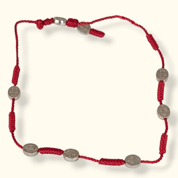 (2/$20) Red Woven Religious Bead Anklet - Picture 2 of 5